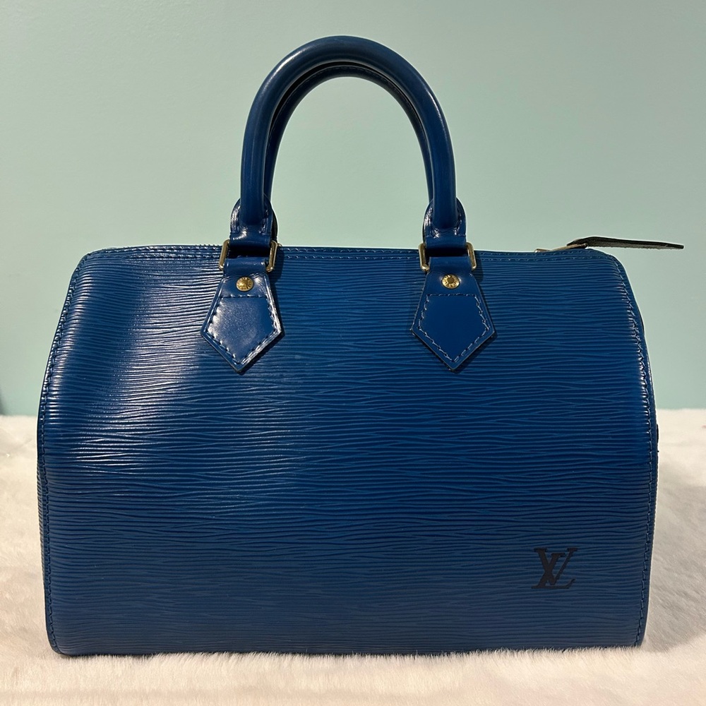 🔥💙💙Louis Vuitton Speedy 25 Epi Blue great condition